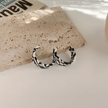 Load image into Gallery viewer, B/W leather hoops

